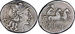 205/1. Cornelia - denarius (151 BC)