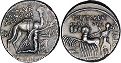 422/1b. Aemilia & Plautia (58 BC)