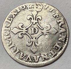 Louis XIIII 4 Sols dit au traitant Argent Lyon 1675 D 19 P1.58g Réf I 285