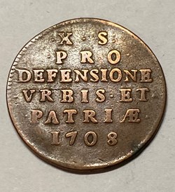 10. Sols du siège des Flandres de Lille, pièce obsidionale, 1708.