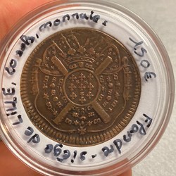 Pièces des Flandre de Lille 20 sols obsidionale 1708