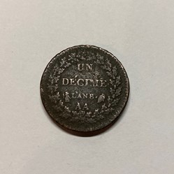 Pièce de un décime l’an 8 AA
