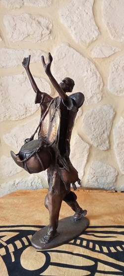 Bronze statuette musicien Afrique