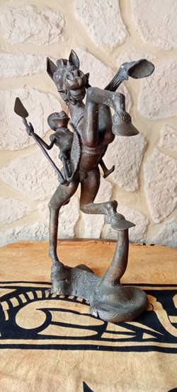 Bronze statuette guerrier Afrique