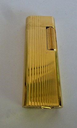 Briquet à Gaz-Myon Paris-Plaqué or-7.5x2.5