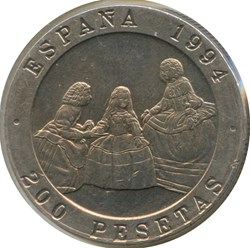 200 pesetas Goya et Vélasquez Espagne 1994