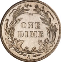 10 cents "Barber Dime" United States 1908