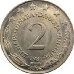 2 Dinar Yougoslavie 1973
