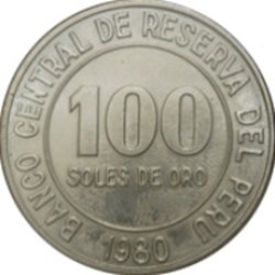 100 soles de oro Pérou 1980