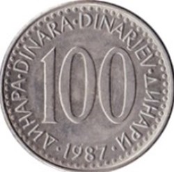 100 dinars Yougoslavie 1987