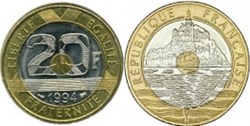 20 Francs Mont Saint Michel 1993