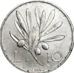 10 Lires Italie 1950