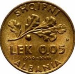 0.05 lek Occupation italienne 1940 Albanie