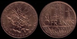 10 Francs Mathieu 1987