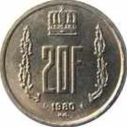 20 Francs Duché du Luxembourg 1980