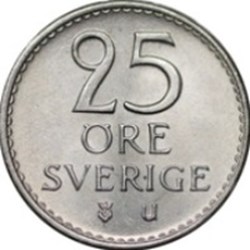 25 öre Gustaf VI Adolf Suède 1970