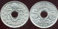 5 centimes Lindauer .1938.
