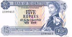 Maurice-5 rupees 1967-1982
