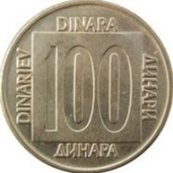 100 dinars Yougoslavie 1989