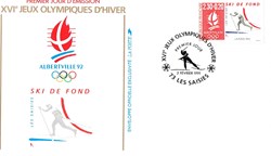 Enveloppe 1er jour Albertville 92-Ski de Fond