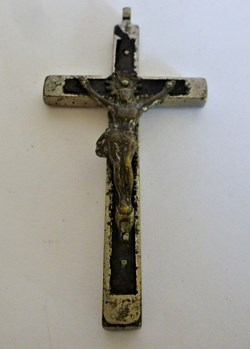 Crucifix Argent et bois (pendentif 9cm)