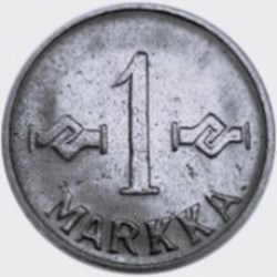 1 mark fer plaqué nickel 1956 Finlande