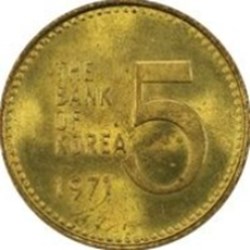 5 won Corée du sud 1972