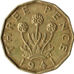 3 pence Angleterre 1943