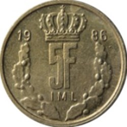 5 Francs Duché du Luxembourg 1986