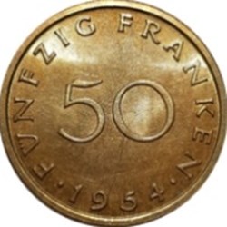 50 franken-Sarre Allemagne 1954