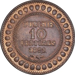 10 Centimes Tunisie 1892 A