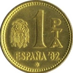 1 peseta España 82 Espagne 1980 (80)