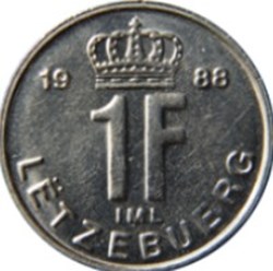 1 Franc Luxembourg Jean 1989