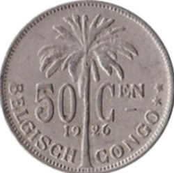 50 centimes - Albert I en néerlandais Congo Belge-1923