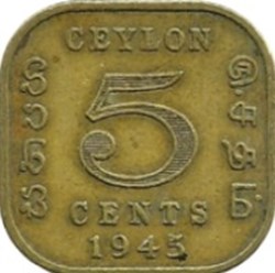 5 cents - George VI Ceylan 1945