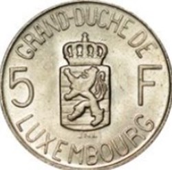 5 Francs Duché du Luxembourg 1962 (charlotte)