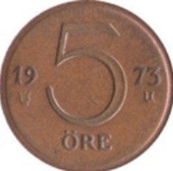 5 öre Gustaf VI Adolf Suède 1973
