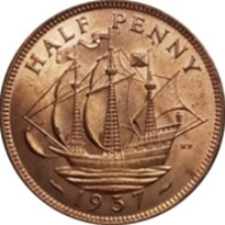 ½ penny George VI avec "IND:IMP." 1948