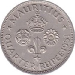 ¼ roupie King George VI Mauritus 1950