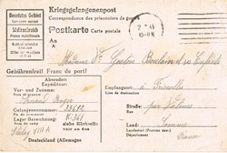 Lettre camp de prisonniers Allemagne