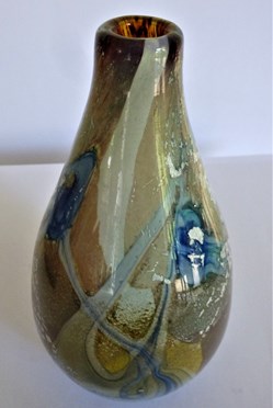 Vase effets laves avec inclusions or et argent-Année 1990