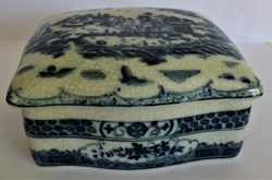10-Boite en Faïence décor bleue (reproduction)-Chine