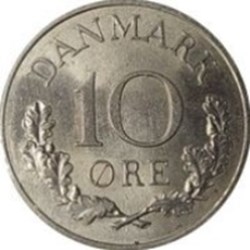 10 øre - Frederik IX Danemark 1966