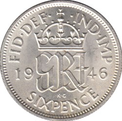 6 pence Angleterre 1943