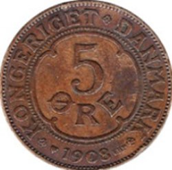 5 øre - Frédéric VIII Danemark 1907