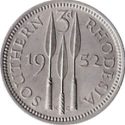 3 pence - George VI 1951 Rhodésie du Sud