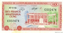 Burundi-10 Francs-01-04-1971