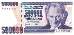 Turquie-500000 Turkish Lira 1997