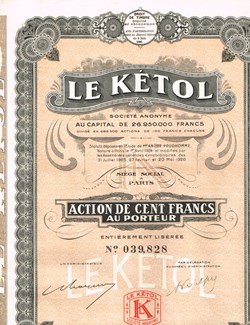 Actions au porteur-Le KETOL