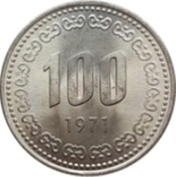 100 won Corée du sud 1975